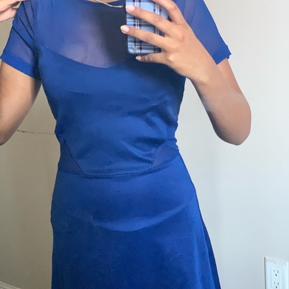 H&M blue fit and flair dress - Picture 3 of 4